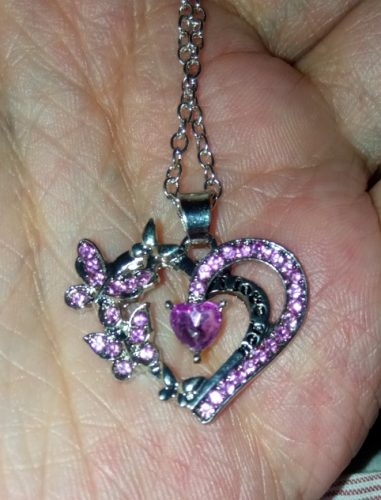 Vintage Butterfly Love Heart Necklace photo review
