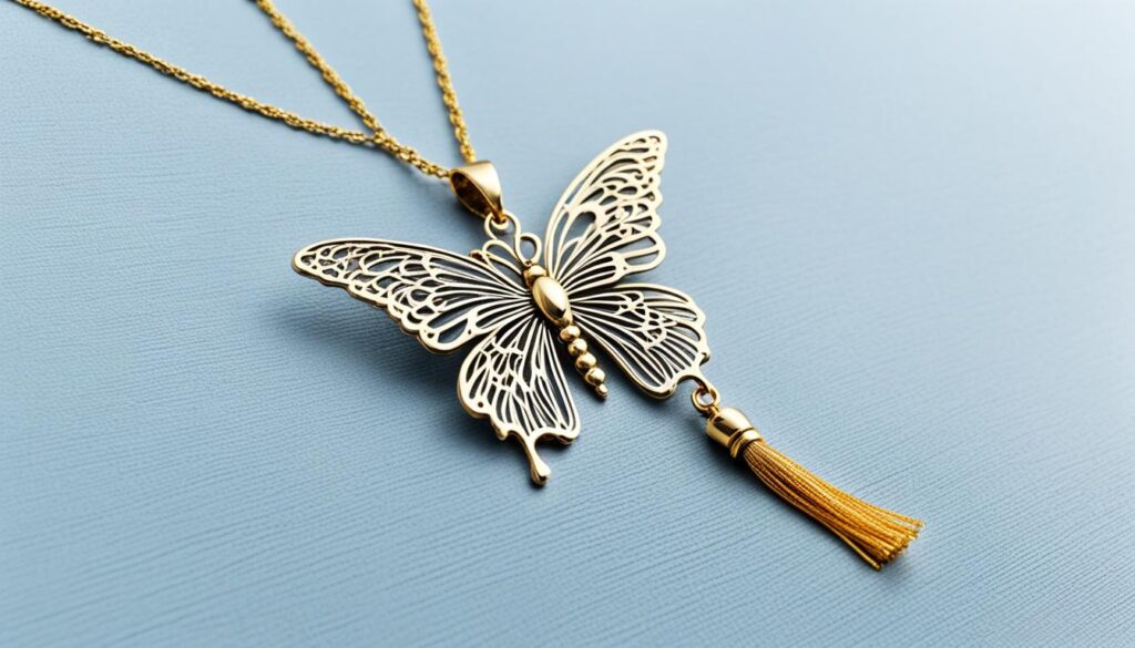 Butterfly necklace with tassel