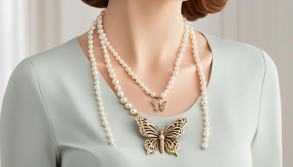 affordable butterfly pearl necklace