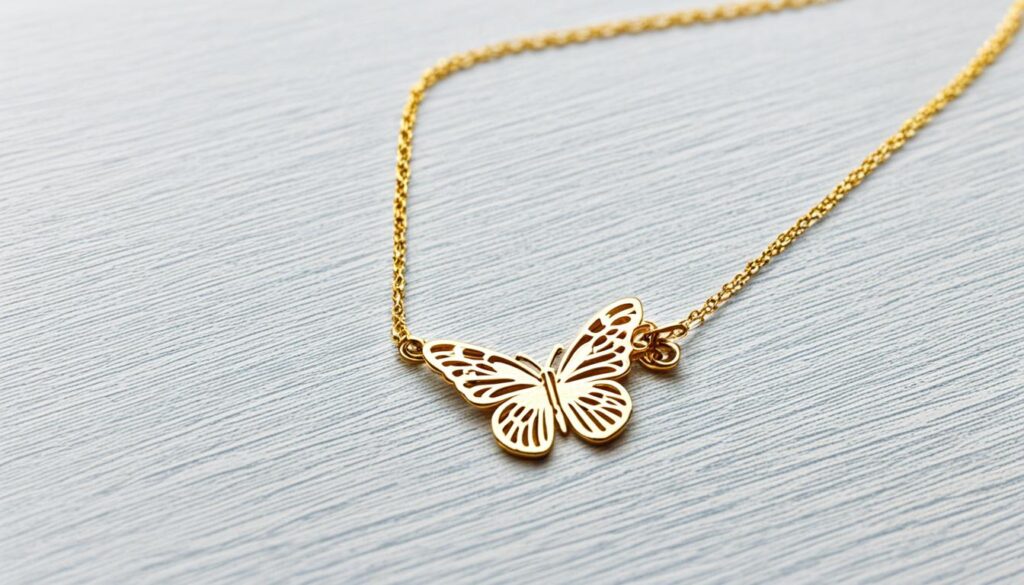 butterfly necklace with charm