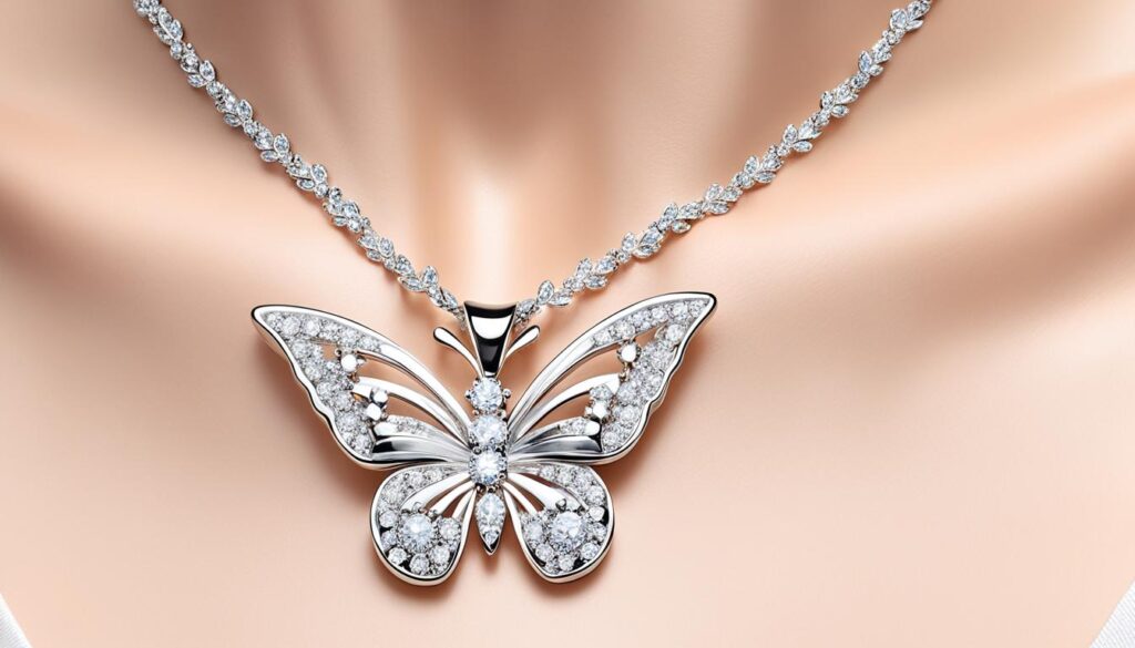 butterfly necklace with diamonds