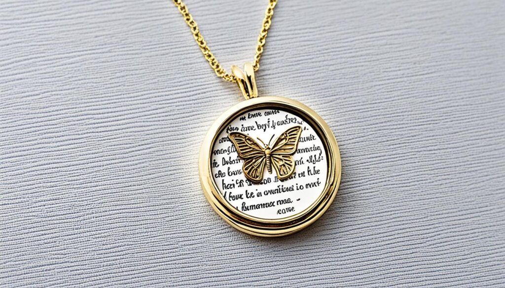 butterfly necklace with picture inside