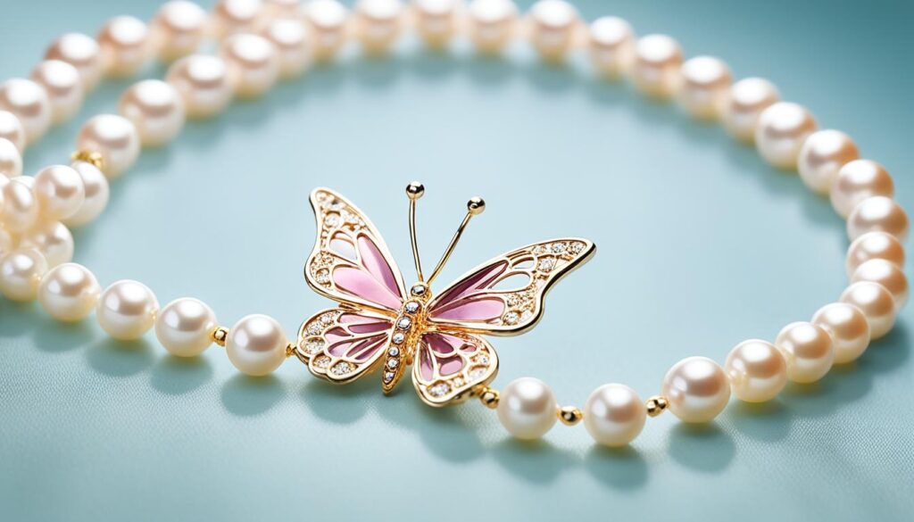 butterfly pearl necklace women