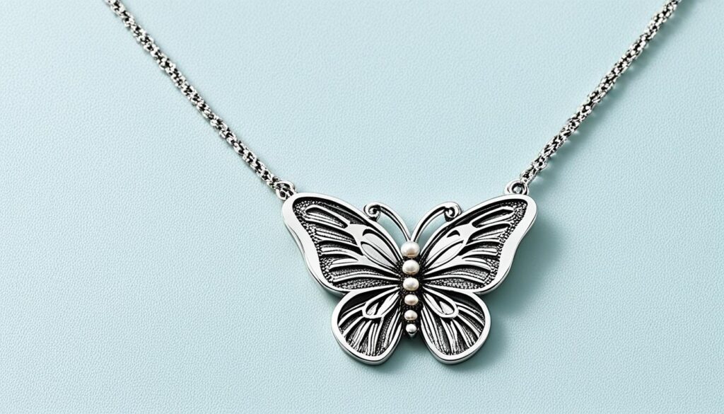 butterfly pendant necklace with pearls