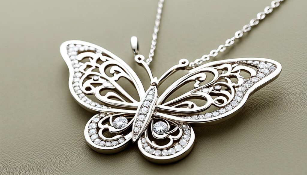 butterfly pendant with diamonds