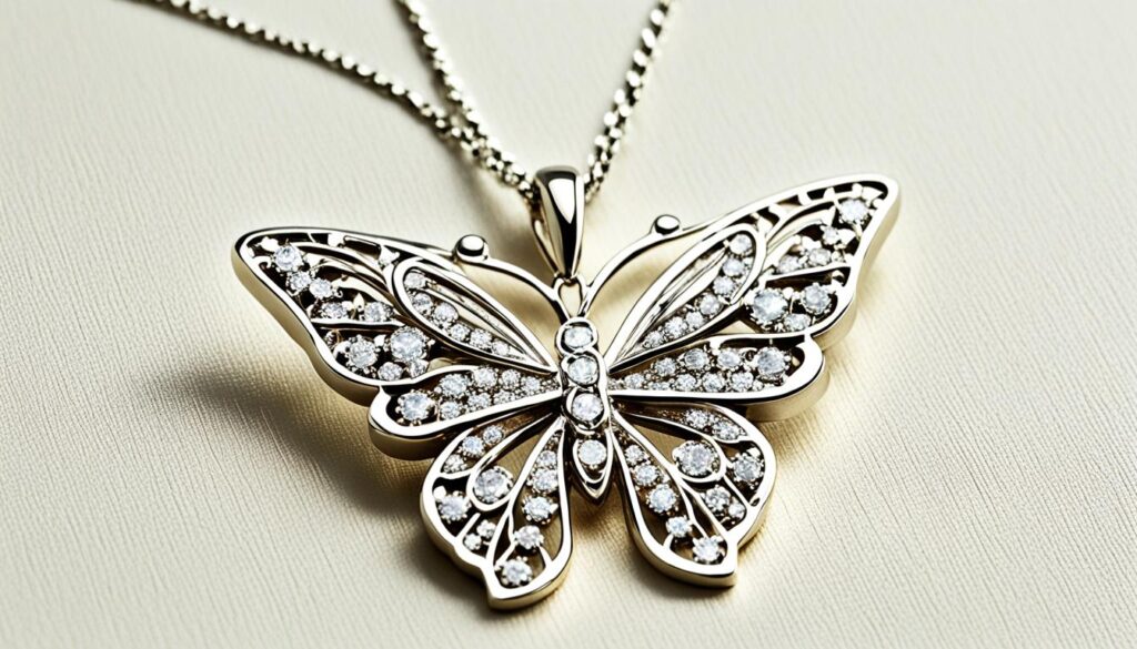 butterfly pendant with diamonds