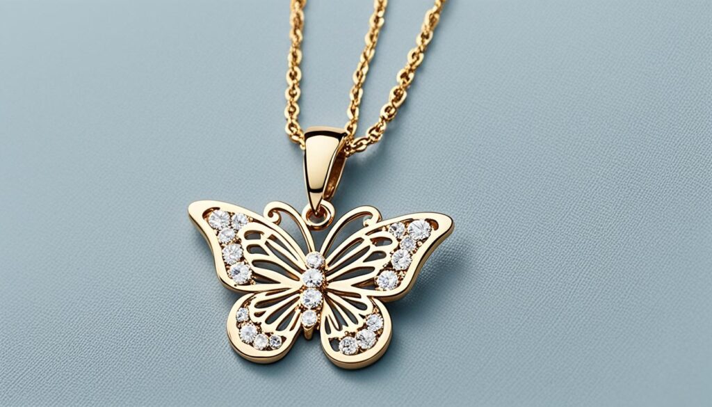 chain necklace with butterfly