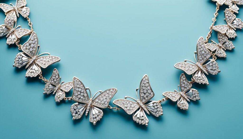 diamond chain with butterflies