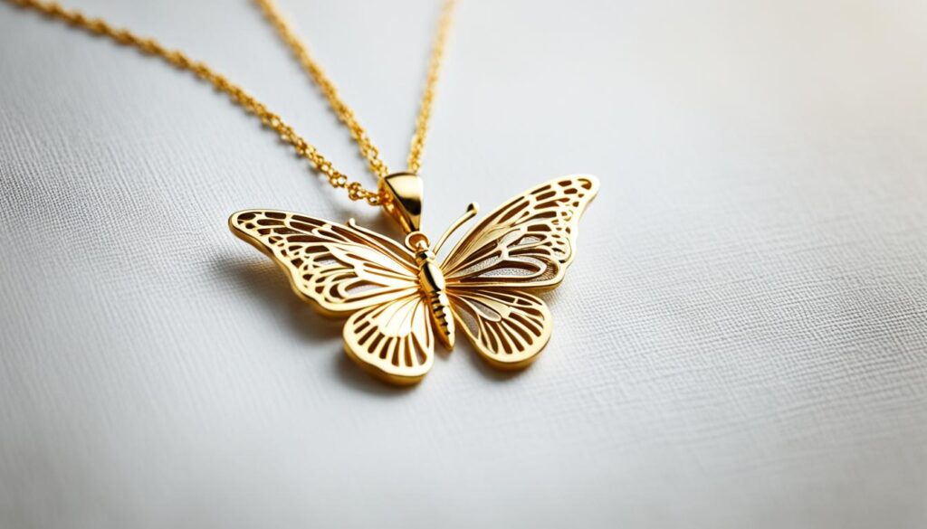 gold butterfly pendant