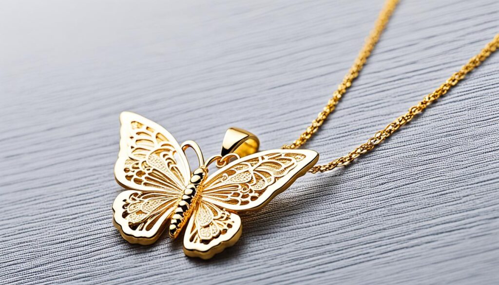 gold butterfly pendant for necklace