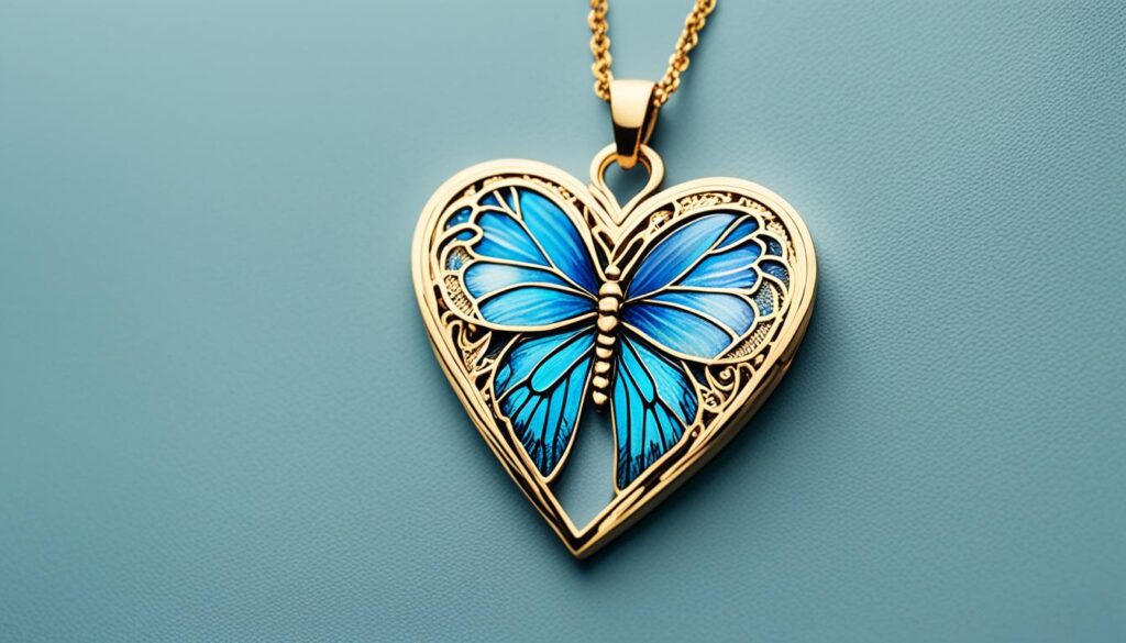 heart and butterfly charm necklace