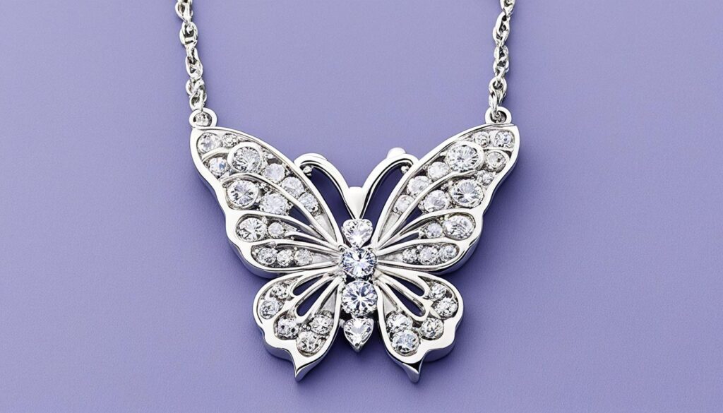 heart with butterfly necklace