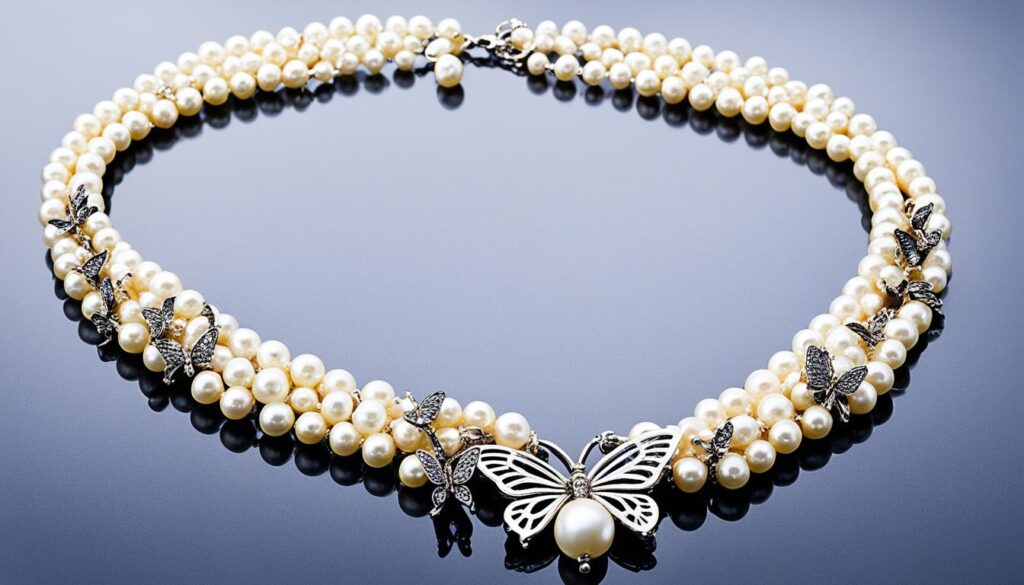 luxury butterfly pearl necklace