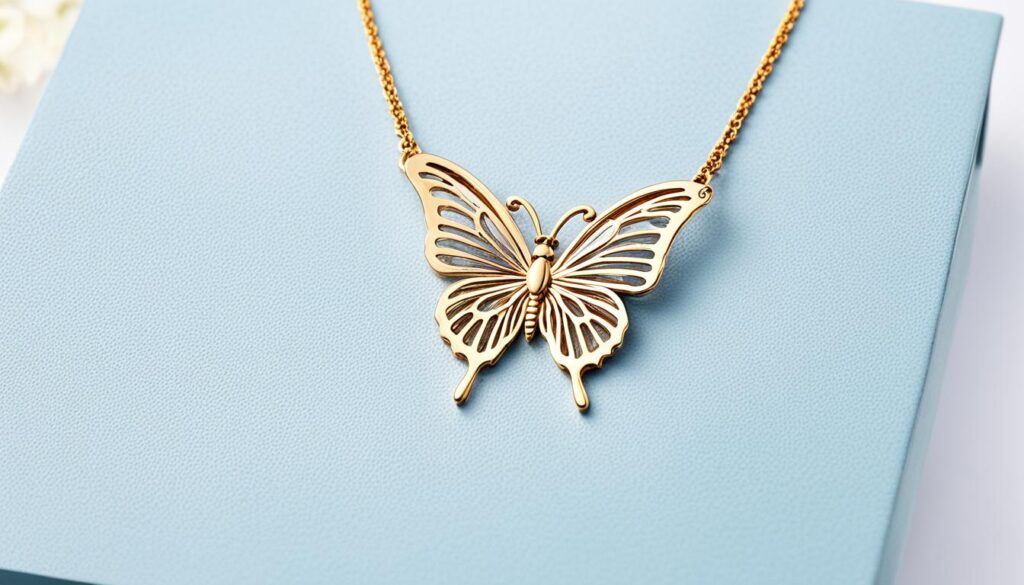 necklace with butterfly pendant
