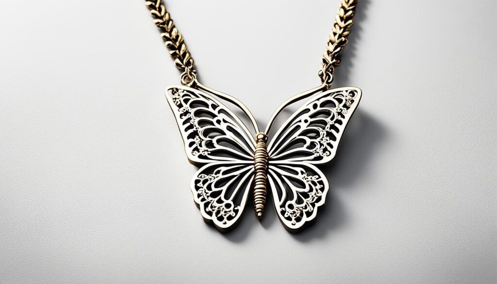 necklace with butterfly pendant