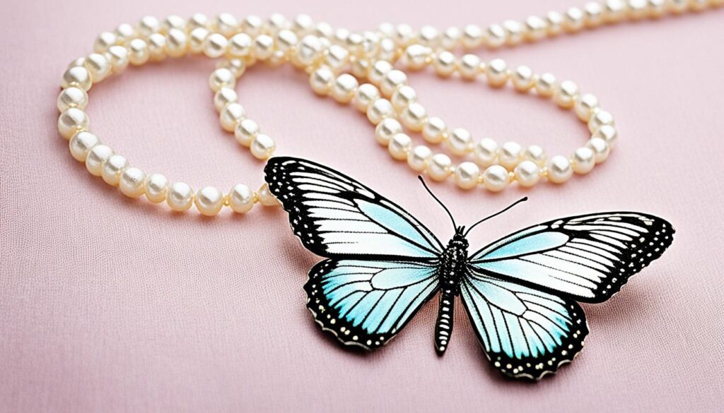personalized butterfly pearl necklace