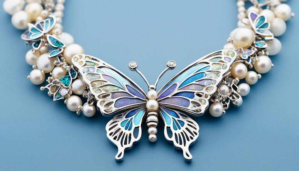 unique butterfly pearl necklace