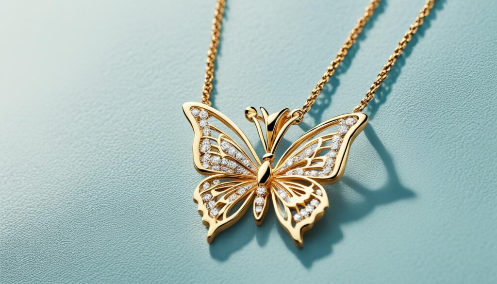 18k gold butterfly necklace