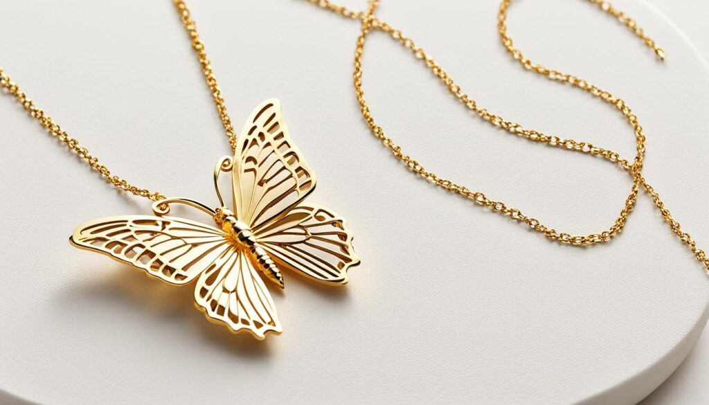 24k gold butterfly necklace
