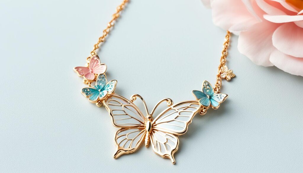 a small light butterfly necklace