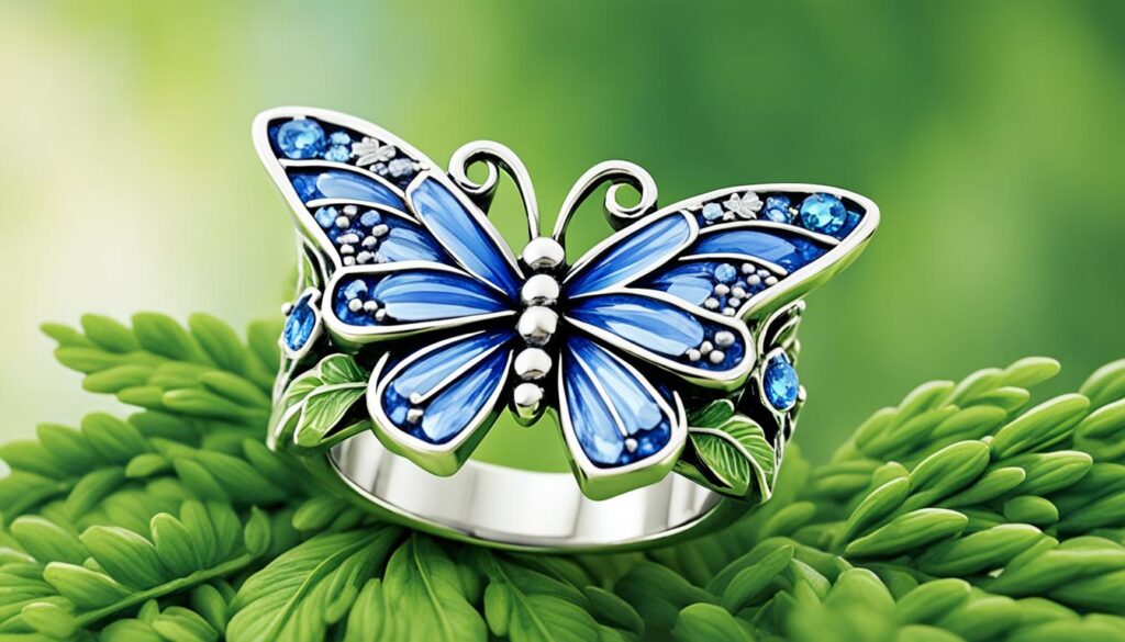 blue butterfly ring