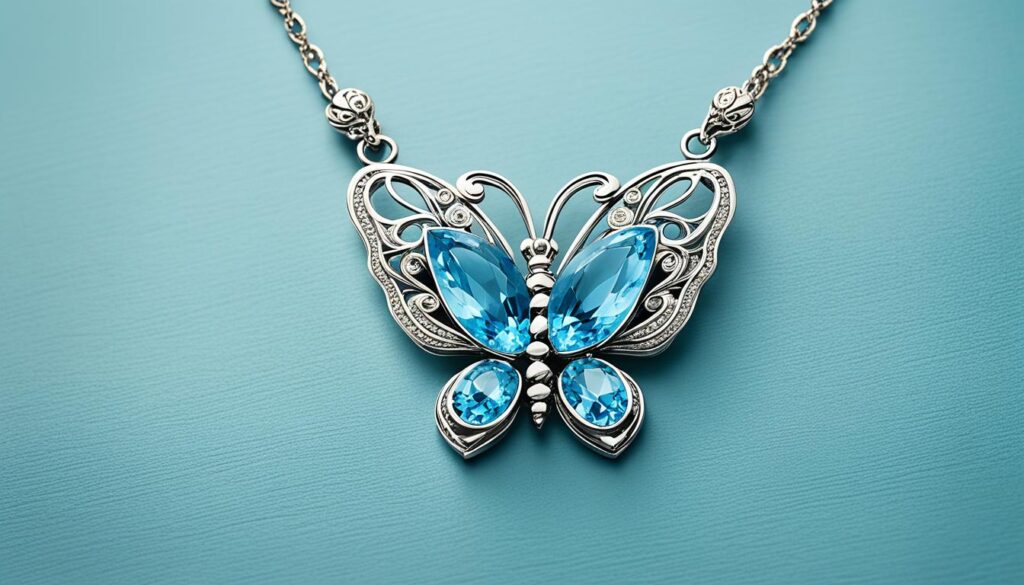 blue topaz butterfly necklace