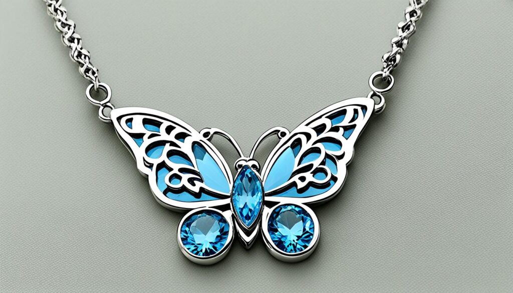 blue topaz butterfly necklace