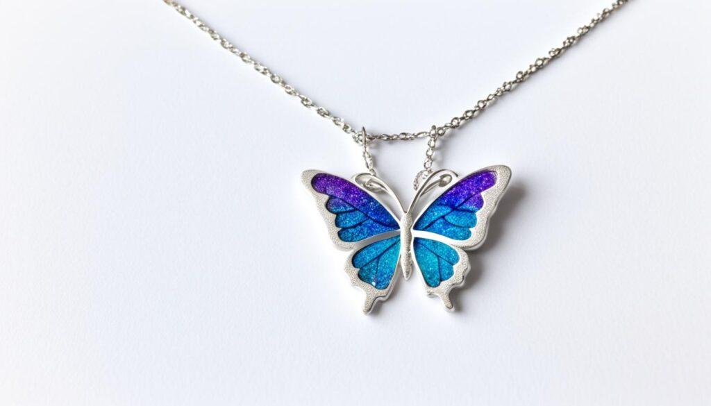butterfly ash necklace