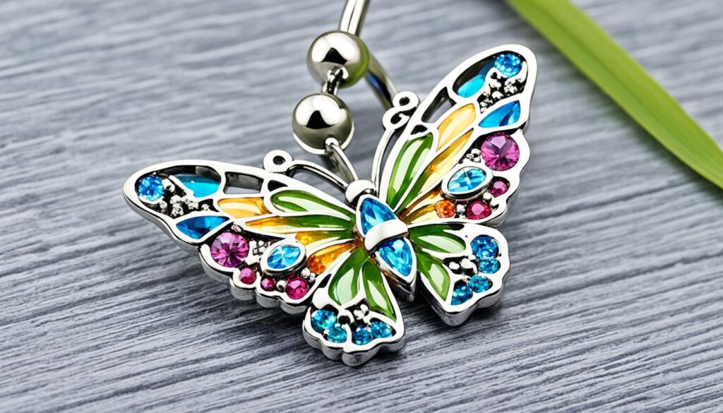 butterfly belly ring