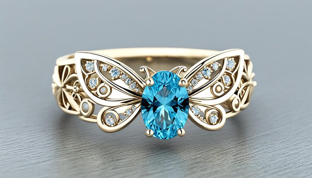 butterfly birthstone ring