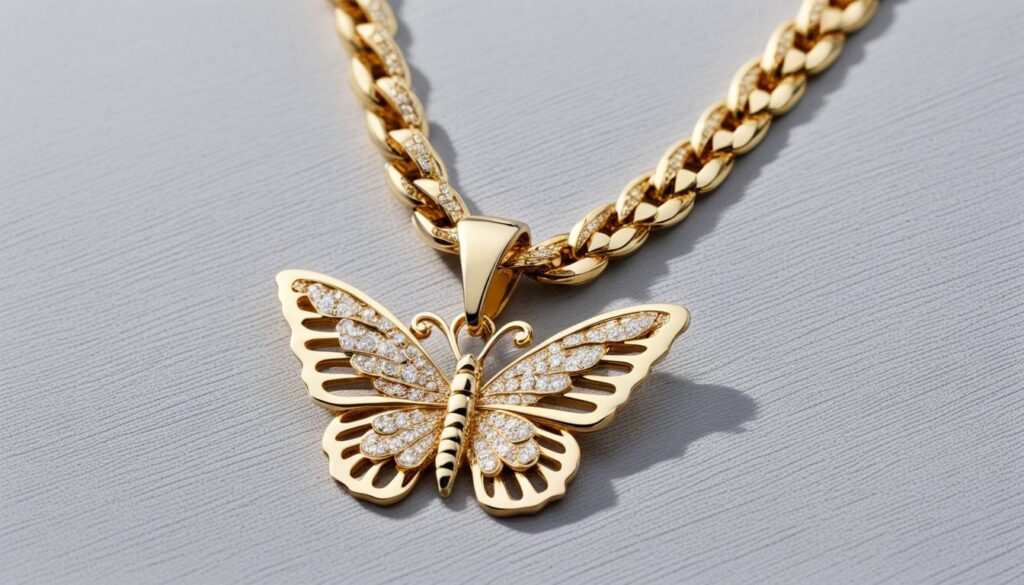 butterfly cuban link necklace