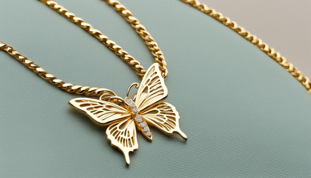 butterfly cuban link necklace