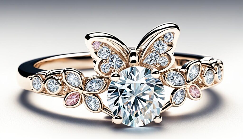 butterfly engagement ring