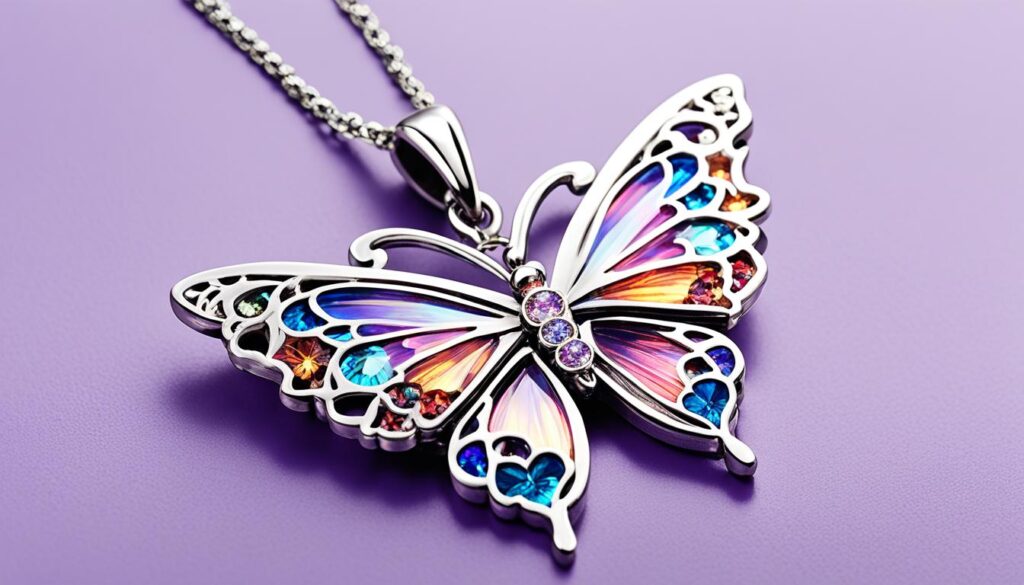 butterfly heart necklace