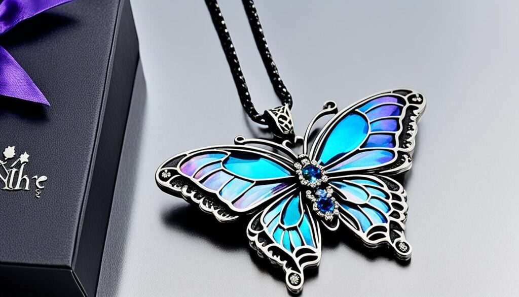 butterfly necklace with box