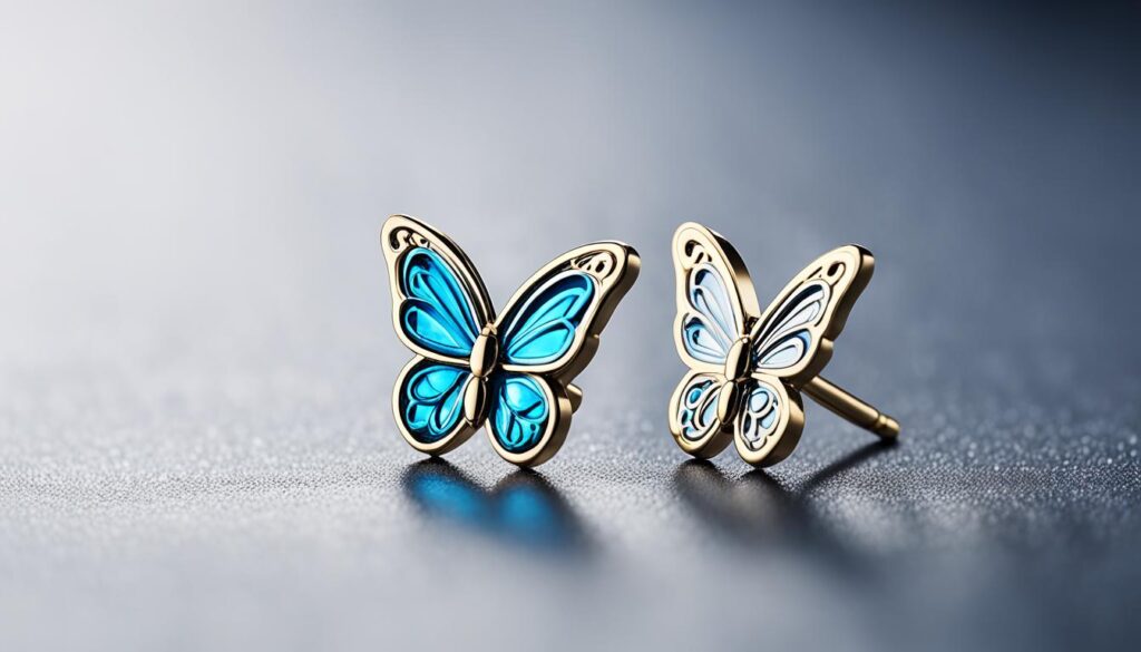 butterfly nose ring stud