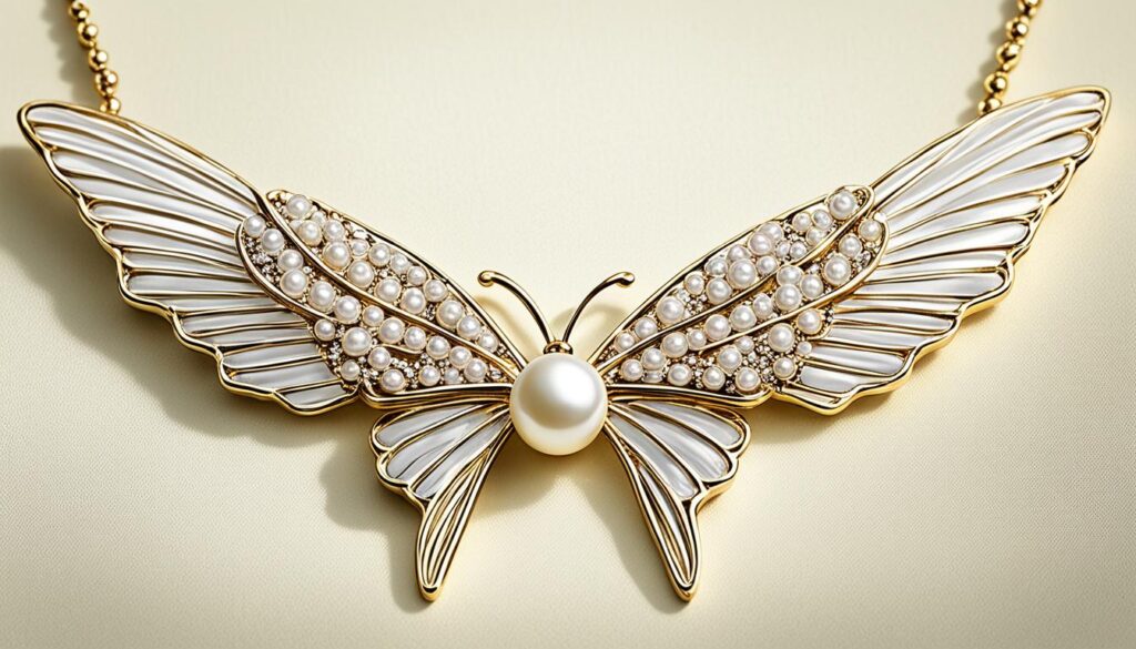 butterfly pearl necklace
