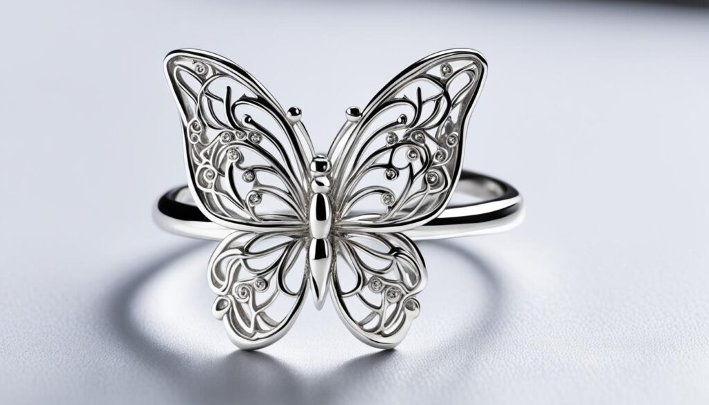 butterfly ring silver