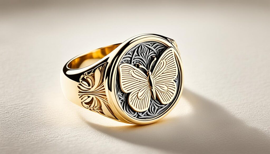 butterfly signet ring