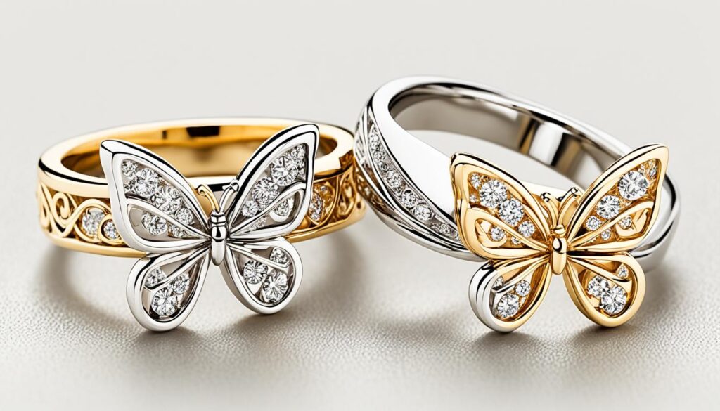 butterfly wedding ring