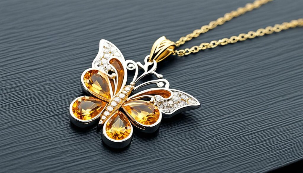 citrine butterfly necklace