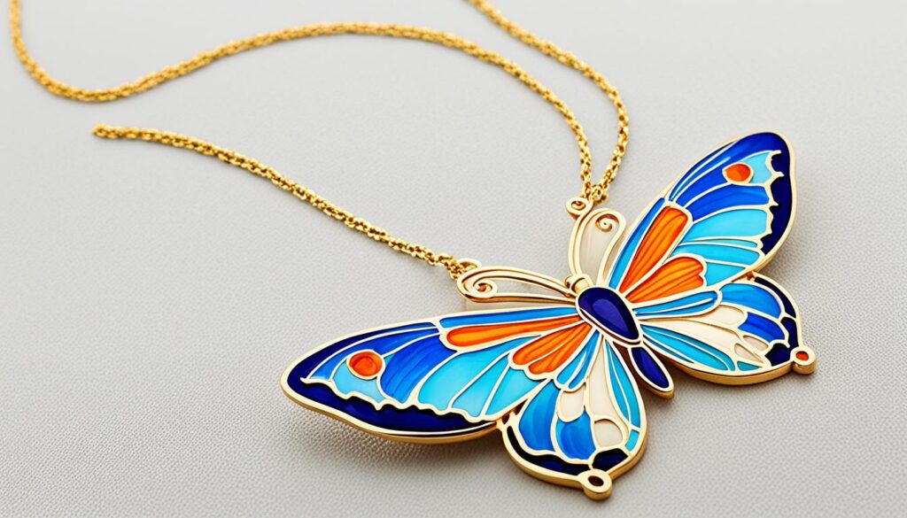 cloisonne butterfly necklace