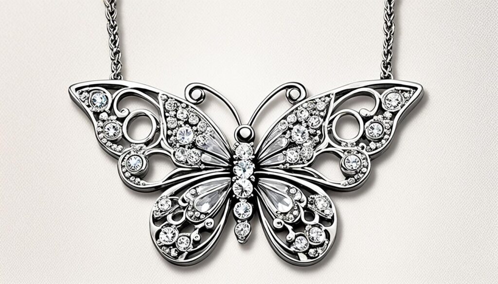 crystal butterfly necklace