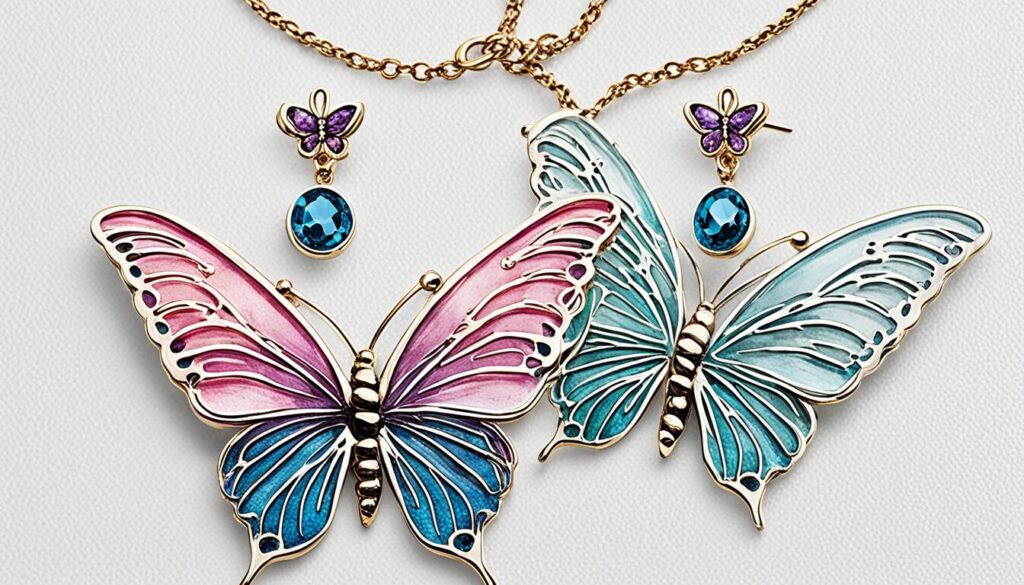 delicate butterfly jewelry set