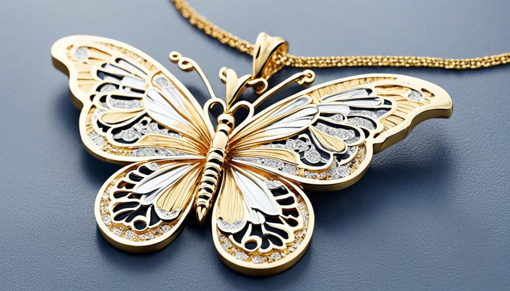 large gold butterfly necklace