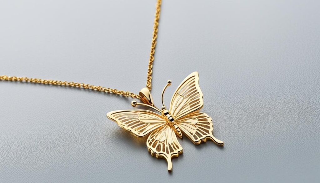 large gold butterfly necklace