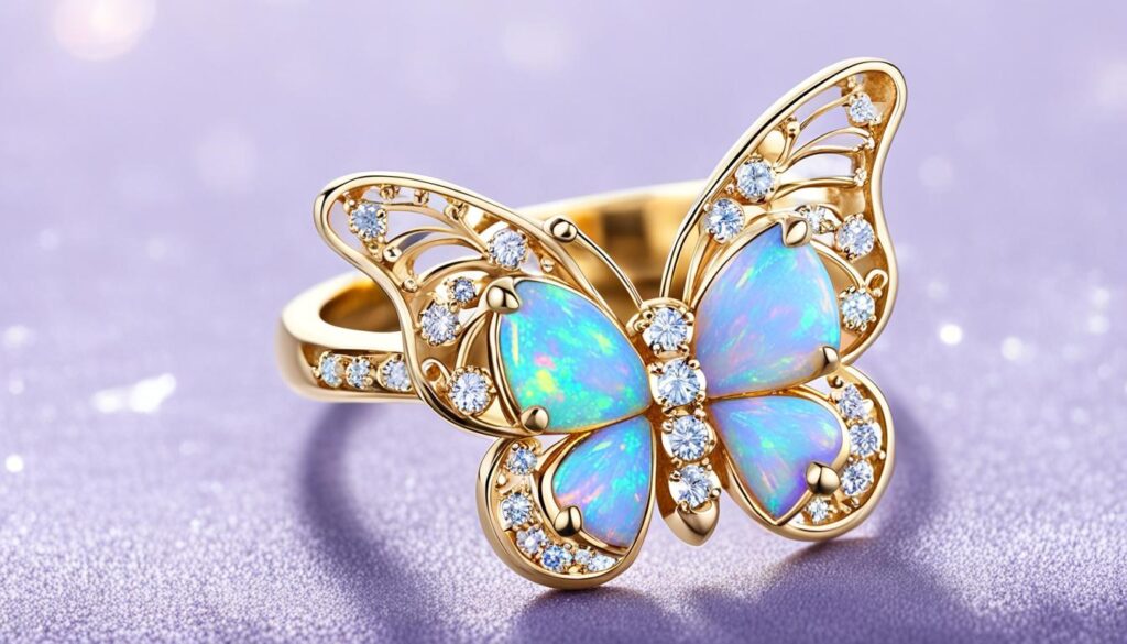 opal butterfly ring