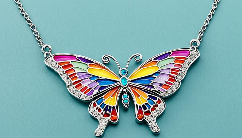 rainbow butterfly necklace