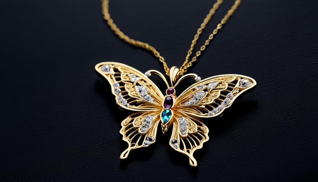 real gold butterfly necklace