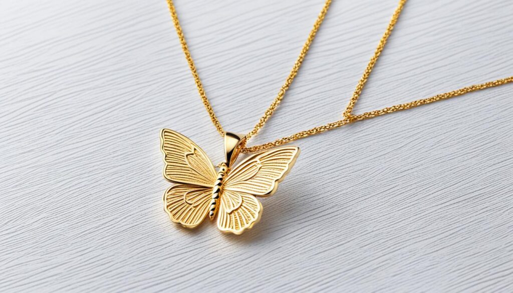 solid gold butterfly necklace